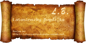 Latosinszky Bogáta névjegykártya